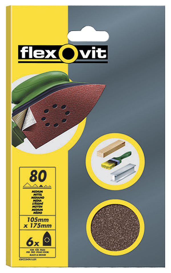 TRIANGULO LIJADORA DELTA PQ 6 GRANO 120 FLEXOVIT 105X175MM