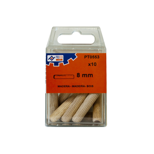 ESPIGA MADERA C/10 PZS 48582-PT0553 PROFER TOP 8 MM