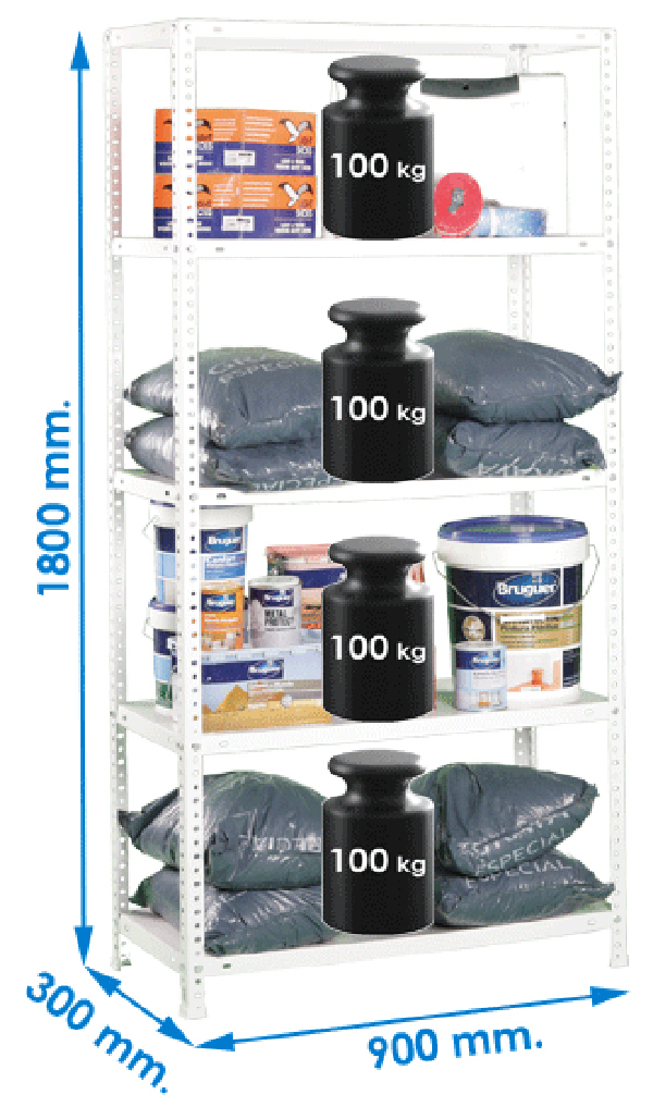 ESTANTERIA ECONOM 300 BLANCA PT0967 PROFER TOP 180X90X30