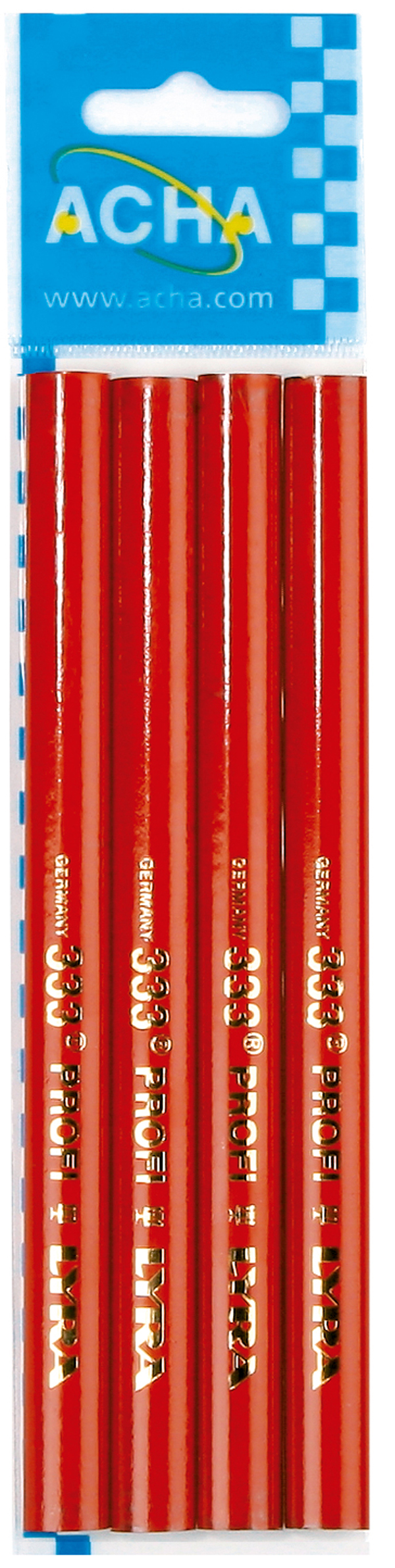 LAPIZ CARPINTERO OVAL BL/4 UDS 45-808D ACHA 18 CM