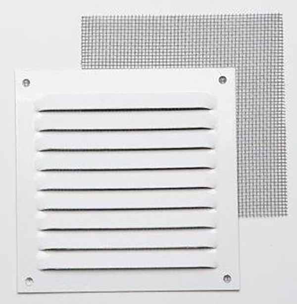 REJILLA 0,8 MM CON MOSQ LACADO BLANCO CON GANCHO 2714 FEPRE 10X10 CM