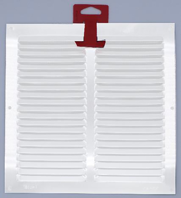 REJILLA 0,8 MM CON MOSQ LACADO BLANCO CON GANCHO 2752 FEPRE 20X20 CM