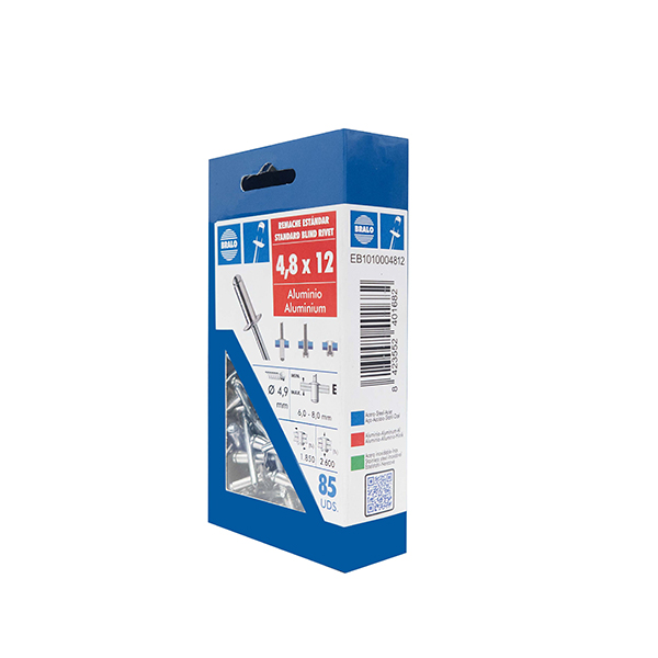 REMACHE BLISTER 85 U EB1010004812 BRALO 4,8X12 MM