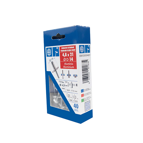 REMACHE A/ ANCHA C/40 U. EB1030004821 BRALO 4,8X21 MM