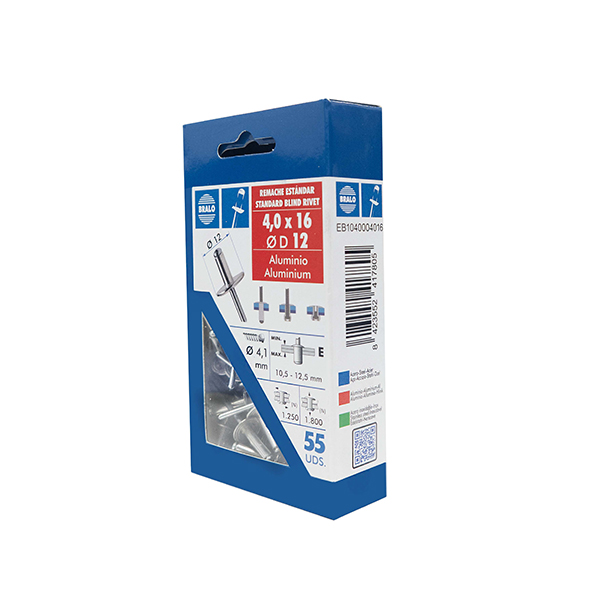 REMACHE A/ ANCHA C/55 U. EB1040004016 BRALO 4X16 MM