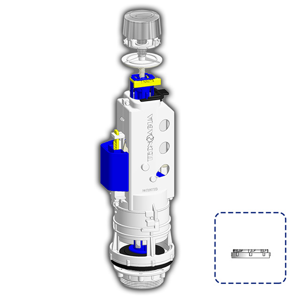 DESCARGADOR CISTERNA DOBLE DESCARGA PULSADOR 50775 TECNOAGUA 100X40X120