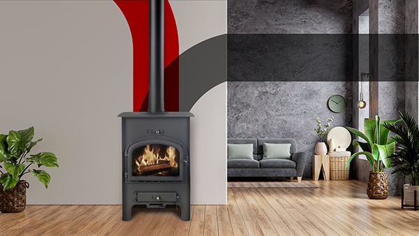 ESTUFA LEÑA NEGRA S/VERTICAL 400 OSLO 110 MM