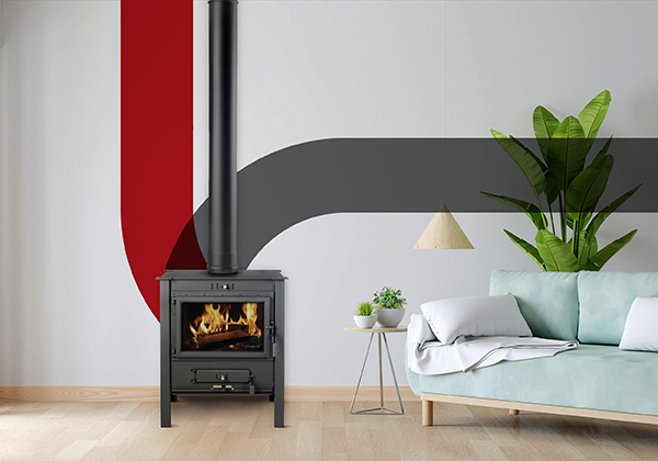 ESTUFA LEÑA NEGRA S/VERTICAL 706 MADRID 150 MM
