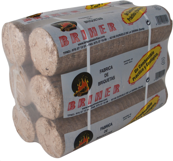 BRIQUETA COMBUSTIBLE COMPACTA 6UD  BRIHER -