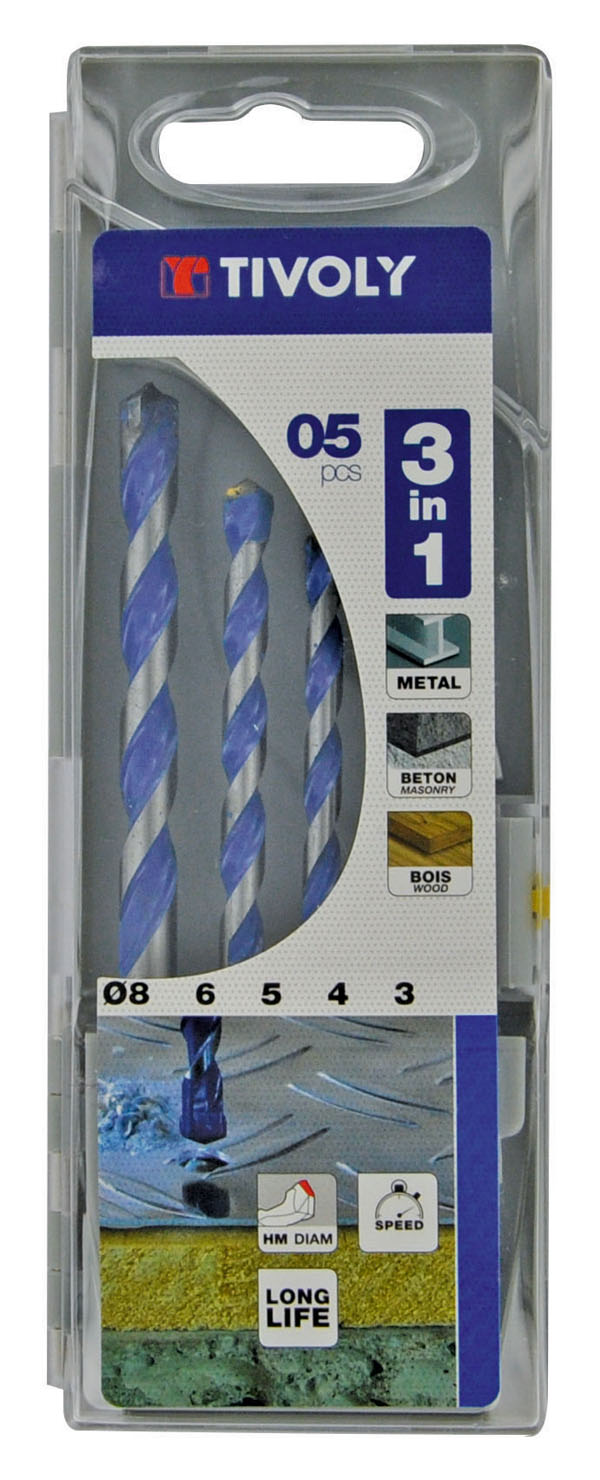 BROCAS MULTIMATERIAL JGO. 5 11901870001 TIVOLY 3-8 MM