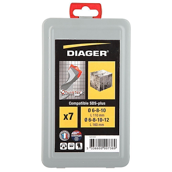 BROCA TWISTER PLUS JGO 7 PZS D105D DIAGER 6-12 MM