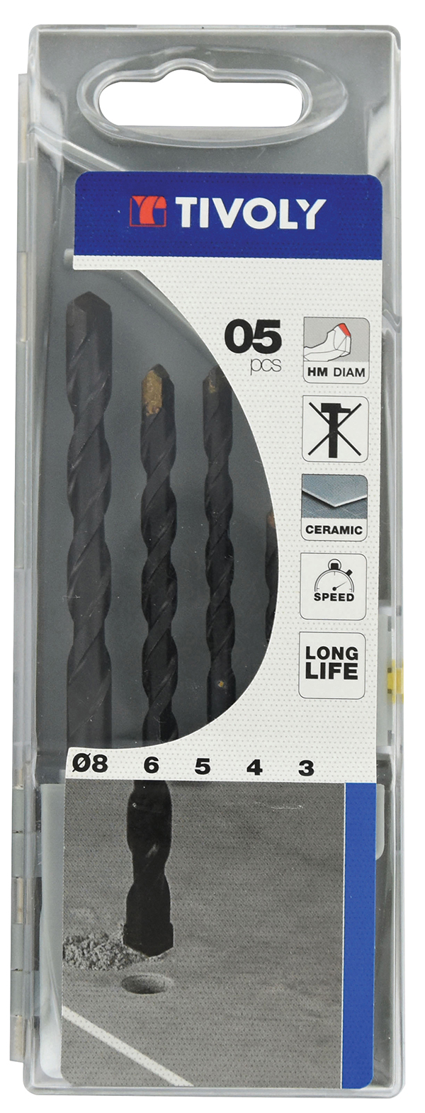 BROCA AZULEJOS SET 5 PZS 12000370002 TIVOLY 3-8 MM