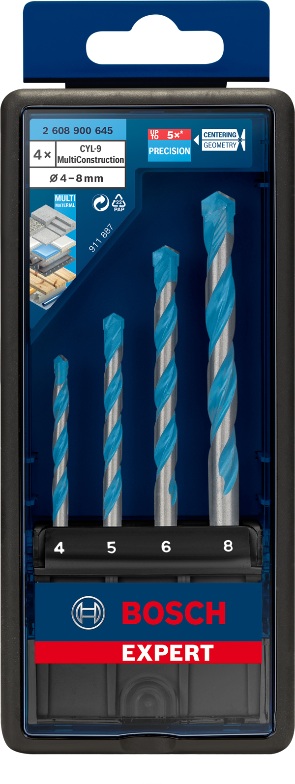 BROCA MULTICONSTR JG 4 EXPERT CYL-9 2608900645 BOSCH 4-5-6-8MM