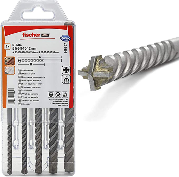 BROCA QUATRIUM D-SDX JG 5 PZ 545507 FISCHER 4-5-6-8MM