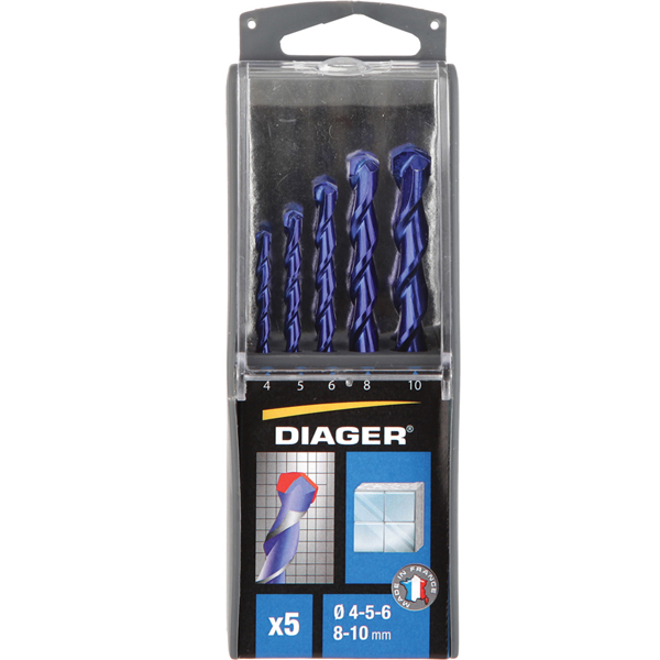 BROCA CERAMICA JGO 5 PZ D214B DIAGER 4-10 MM