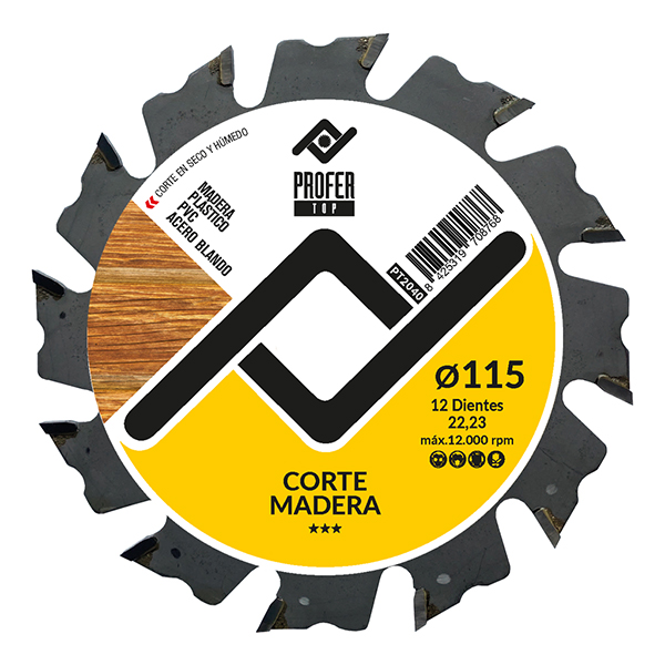 DISCO CORTE MADERA Z-12 PT2040 PROFER TOP 115X2.5MM