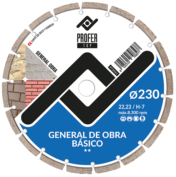DISCO DIAMANTE GENERAL OBRA PT2021 PROFER TOP 230X7MM