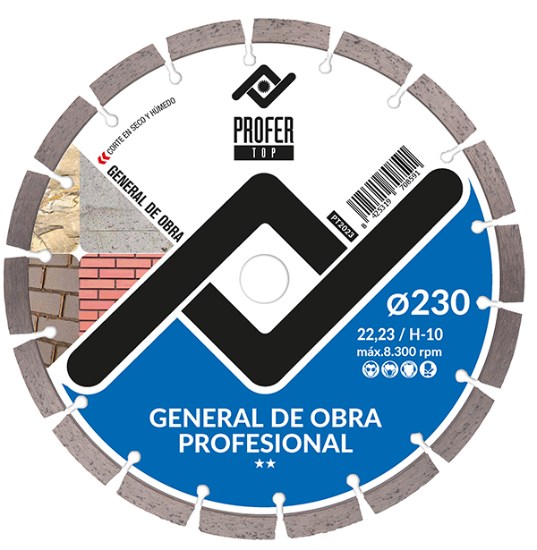 DISCO DIAMANTE GENERAL OBRA PT2023 PROFER TOP 230X10MM