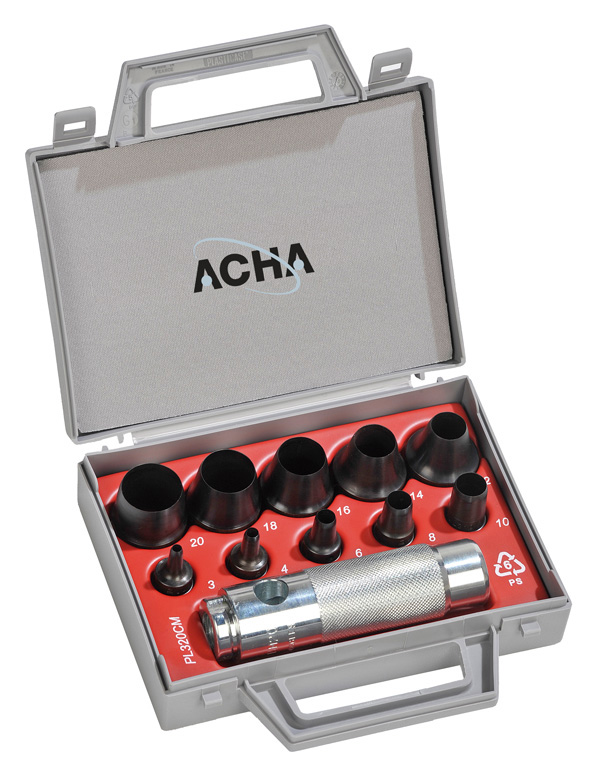 SACABOCADOS JGO 10 BOCAS+MANG 44950 ACHA 3-20 MM