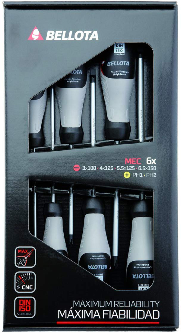 DESTORNILLADOR PLANO 6P JGO 66292-MEC BELLOTA -