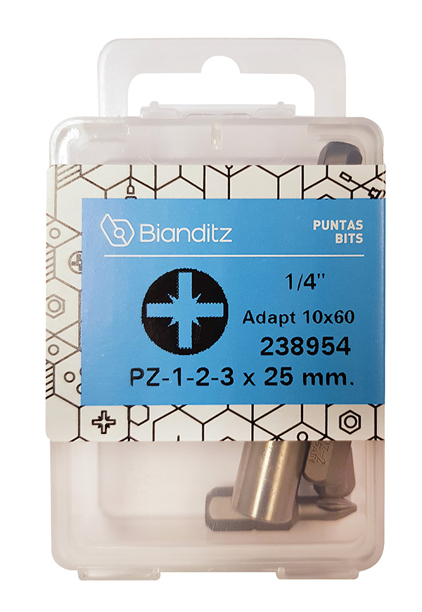 PUNTAS PZ 1-2-3X25 MM EX +ADAP 238954 BIANDITZ 1/4''