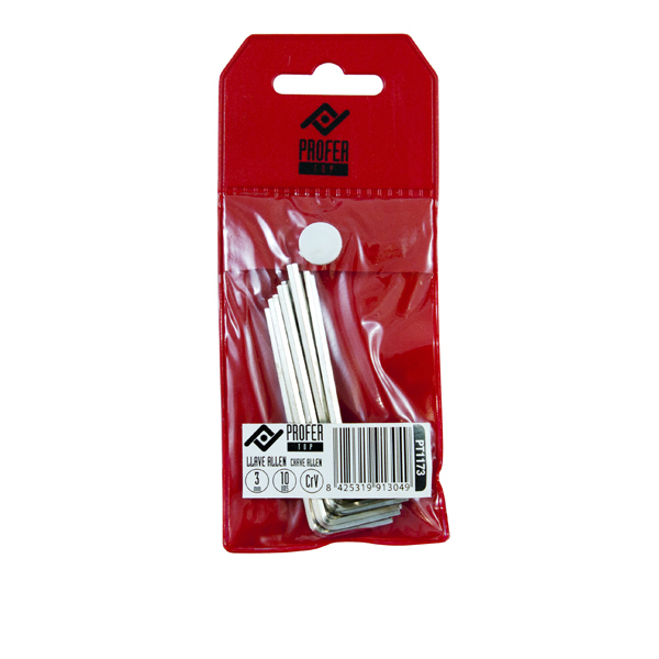 LLAVE ALLEN HEXAG NIQUELADA PT1174 PROFER TOP 4 MM