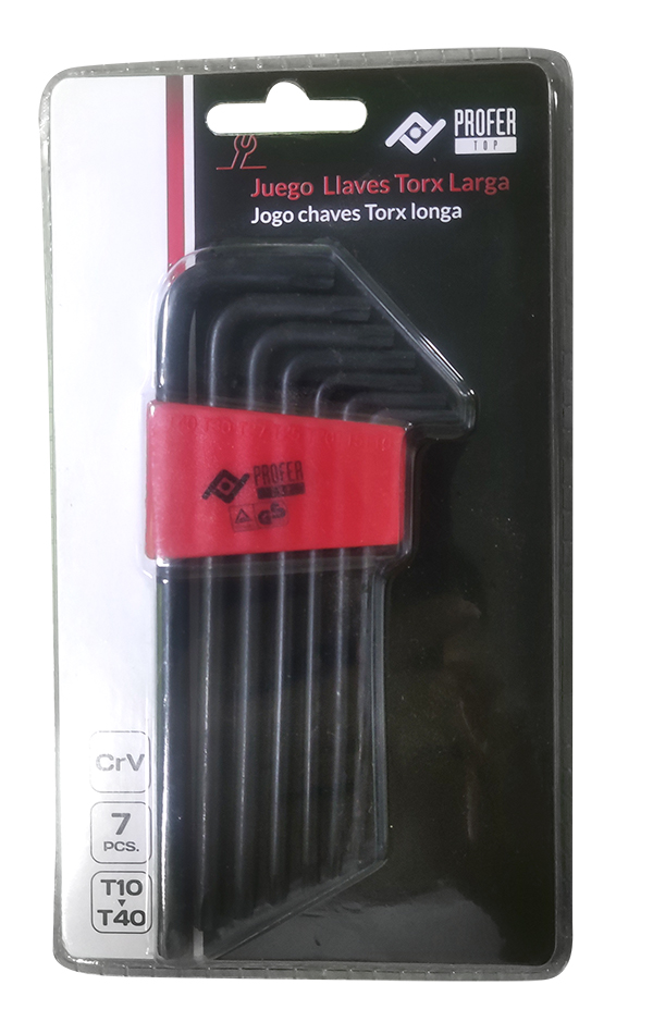 LLAVE TORX LARGA JGO 7PZ PT0793 PROFER TOP T10-T40