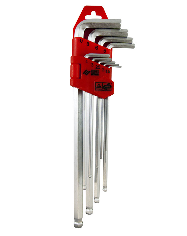 LLAVE ALLEN LARGA P/B CR 9P PT0816 PROFER TOP 1,5-10 MM