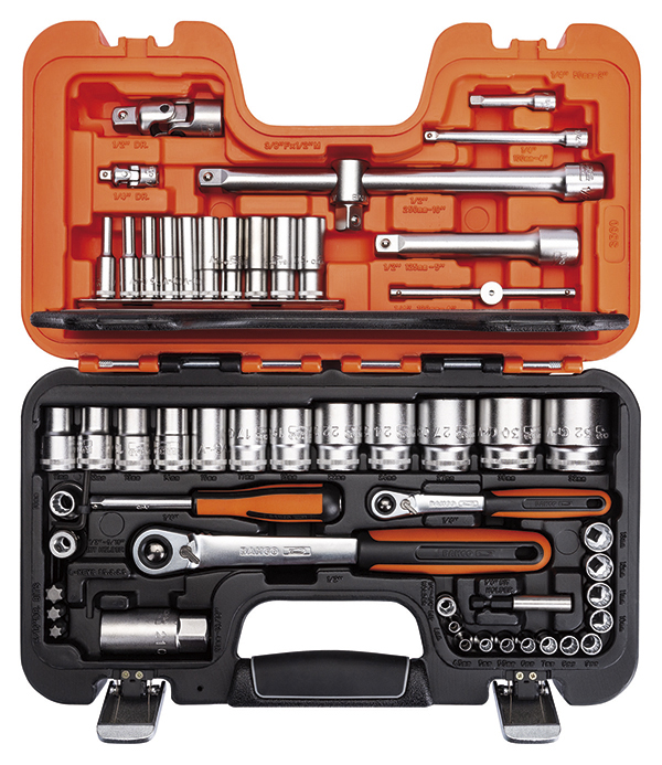 LLAVE VASO JGO 56 PZ+CARRACA S560 BAHCO 1/4-1/2''