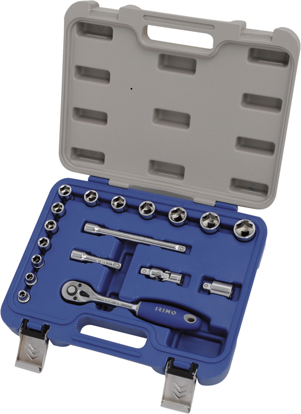 LLAVE VASO JGO 18 PZ+CARRACA 119-18-4 IRIMO 3/8''