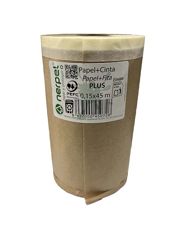 PAPEL KRAFT PLUS C/CINTA 20 M 2515 NERPEL PLUS 15 CM
