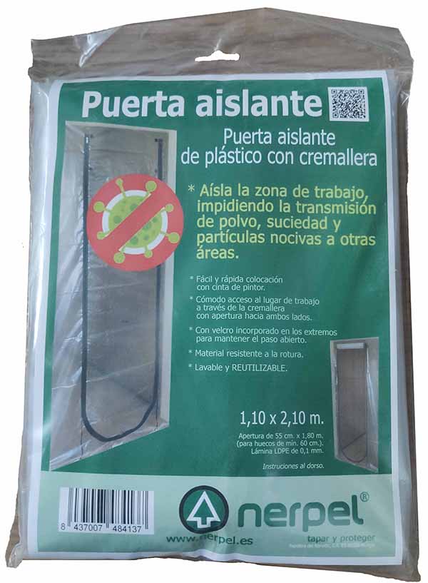 PUERTA PLASTICO C/CREMALLERA 6000 NERPEL 110X210 CM