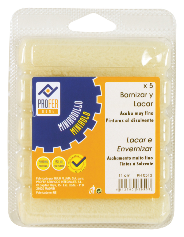 RECAMBIO MINI RODILLO VELOUR 5 PH0512 PROFER HOME 11 CM