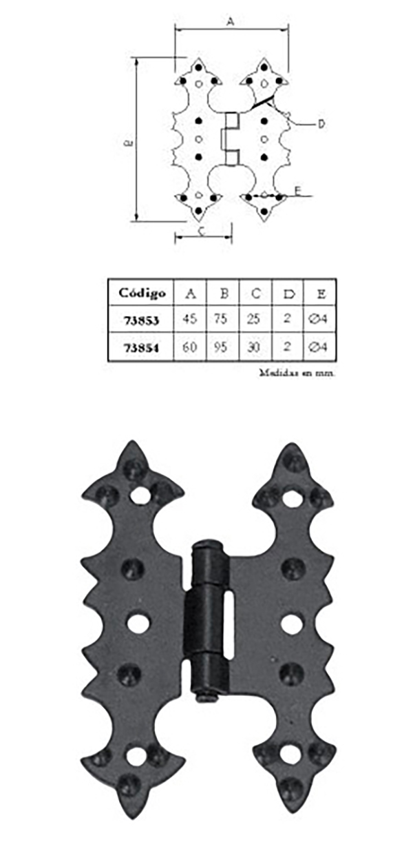 BISAGRA 73853 IMEX 45X75 MM