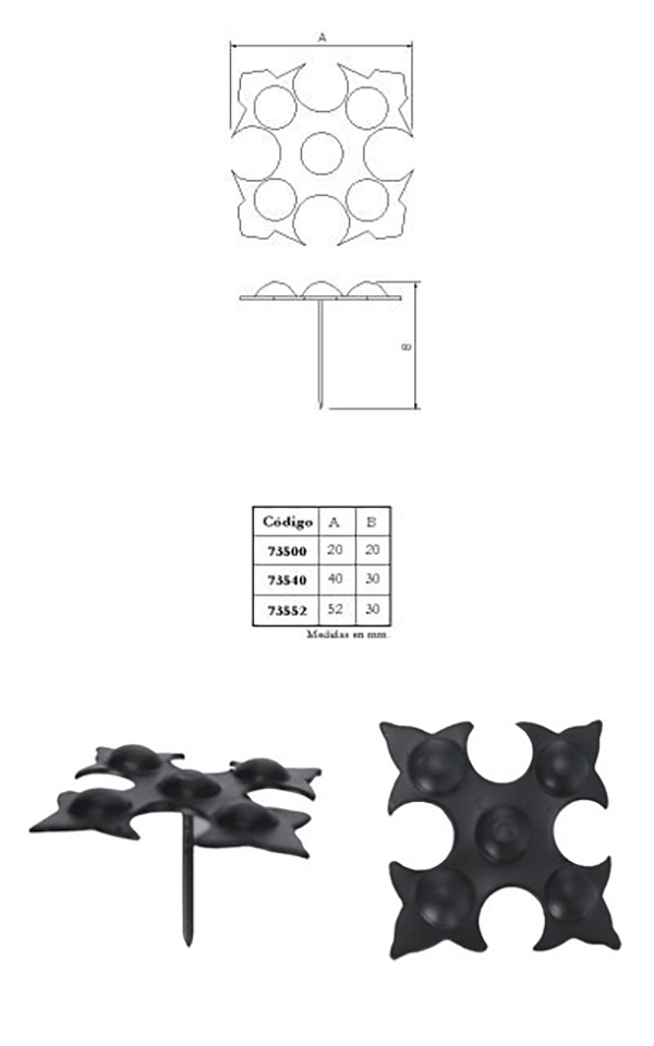 CLAVO ITALIANO (10 UNIDADES) B-73500 IMEX 20X20 MM
