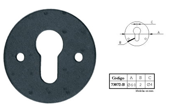ESCUDO BOCALLAVE PLACA B-73072-B IMEX 60 MM