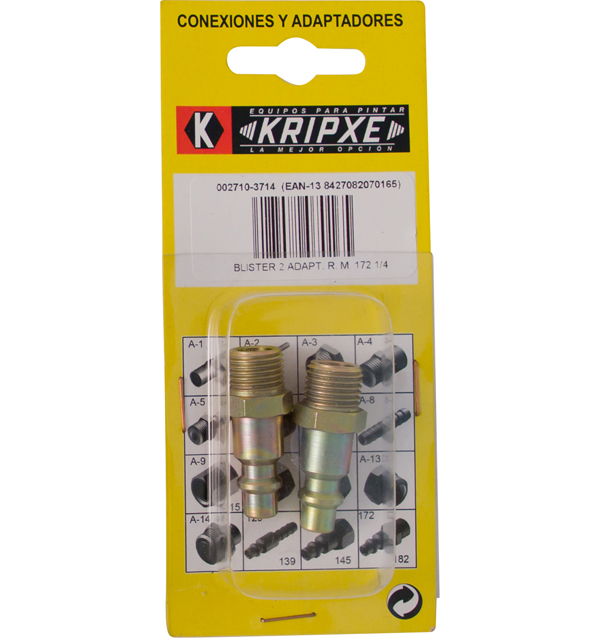 ADAPTADOR MACHO ENCHUFE R. B.2 002710-3714 KRIPXE 1/4''