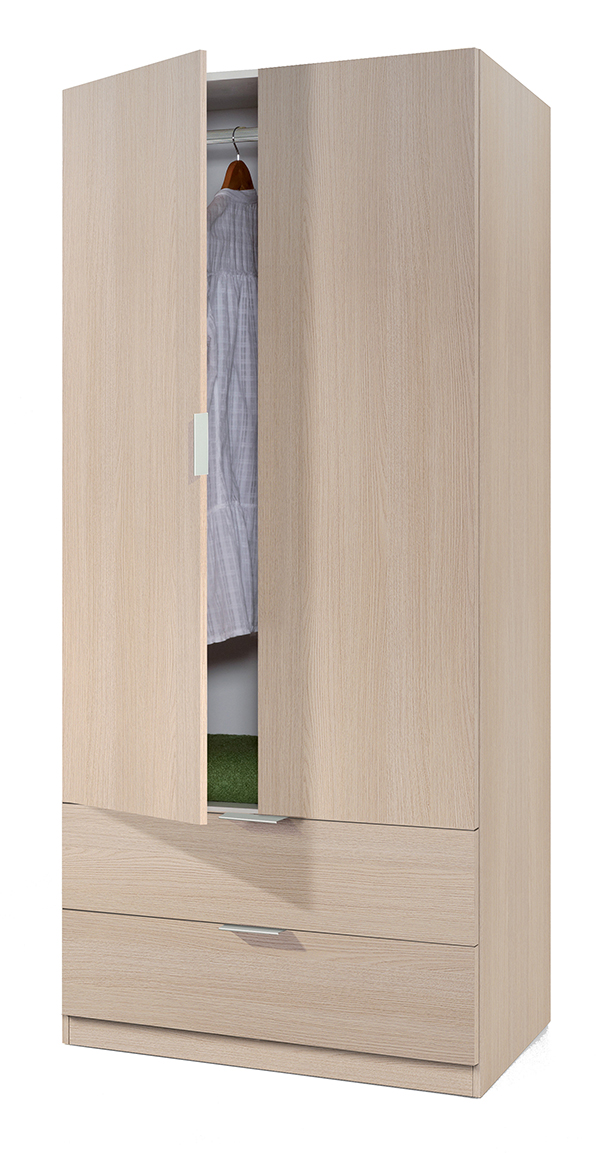 ARMARIO 2PUERTAS+2CAJON.ROBLE 00X222R FORES 180X81X52