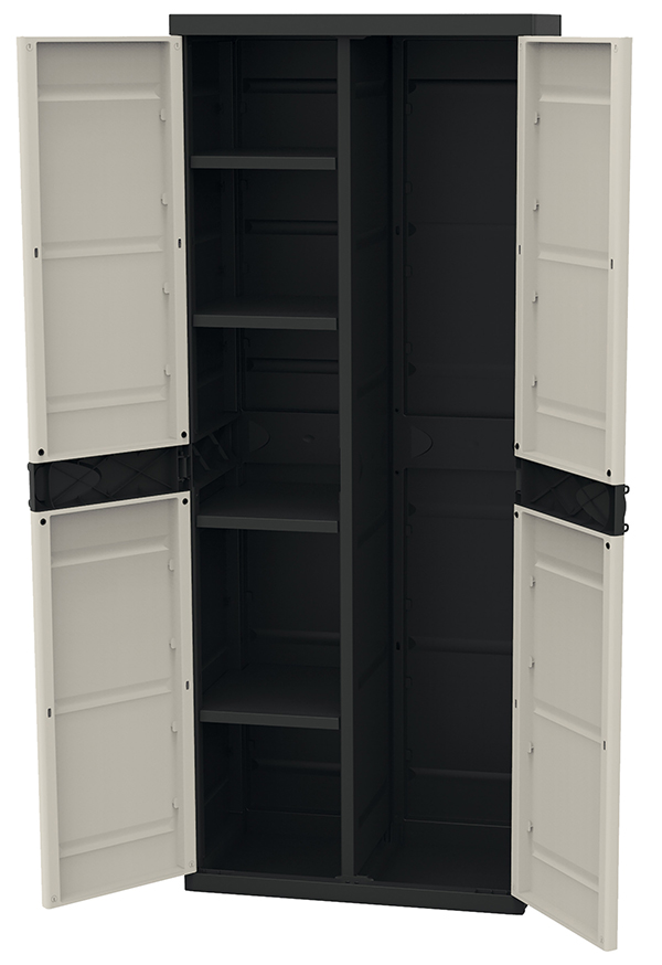 ARMARIO RESINA 2 P C/ESCOBERO NGR PH1422 PROFER HOME 70X41X176