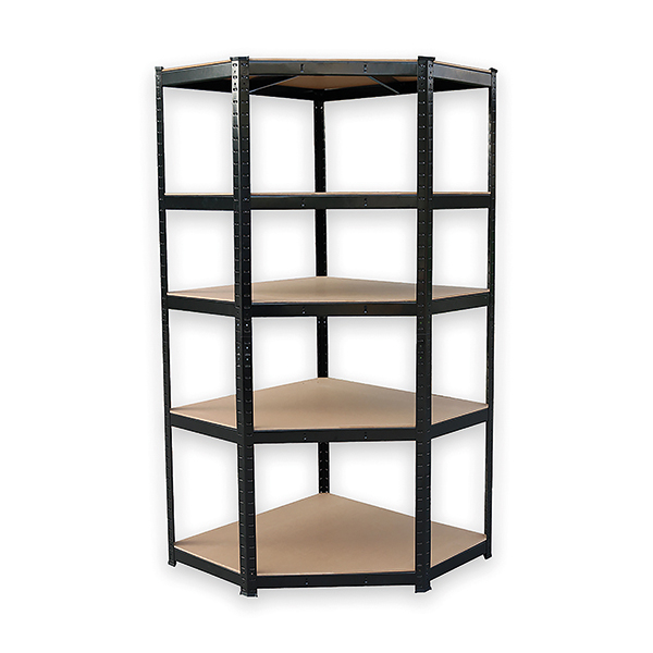 ESTANTERIA ESQUINERA NEGRA 5 BALDAS MODULABLES 75895  80X40X180