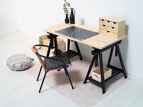 CABALLETE MADERA PINO MACIZO NEGRO CAB005.59 ASTIGARRAGA 70X70X45