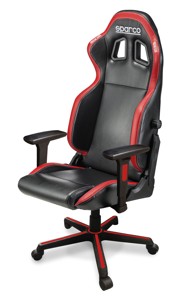 SILLON PIEL OFICINA-GAMING ROJO 00998NRRS SPARCO -