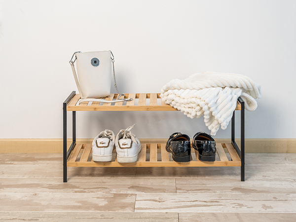 ZAPATERO BAMBU PATAS ACERO 2 ALTURAS 5427149 MOA VINT 69X24.5X31