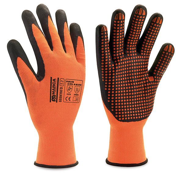 GUANTE SIN COSTURA NARANJA 688NYNFD MARCA T.10