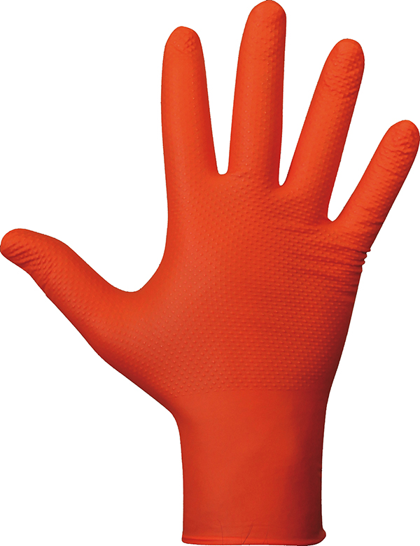 GUANTE NITRILO DESECHABLE NARANJA C/50 AGILITY GRIP JUBA 8