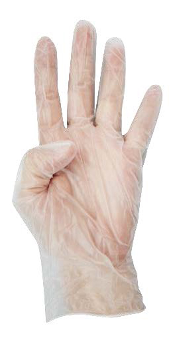 GUANTE VINILO DESECHABLE C/100 CU-GDVIN-TR-BASP CUATROGASA M