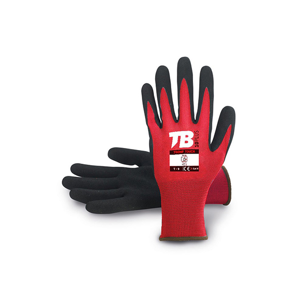 GUANTE NYLON ROJO NITRILO PALMA 700RMF TOUCH BODERO T.8