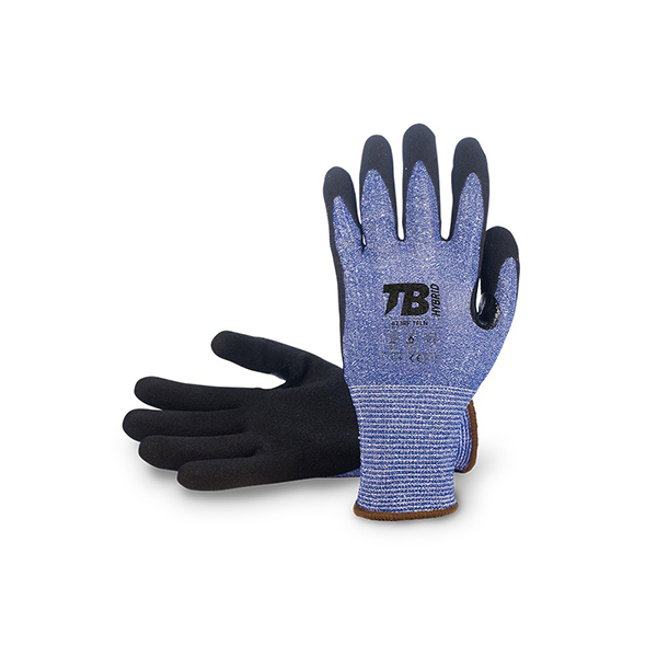 GUANTE FIBRA V AZUL NITRILO PALMA 413RF TFLN BODERO T.7