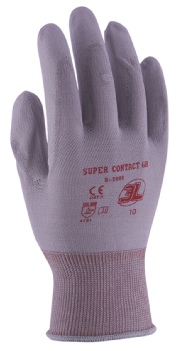 GUANTE NYLON PU. PALMA GRIS S2002 3L SUPERCONTAC GR T.9