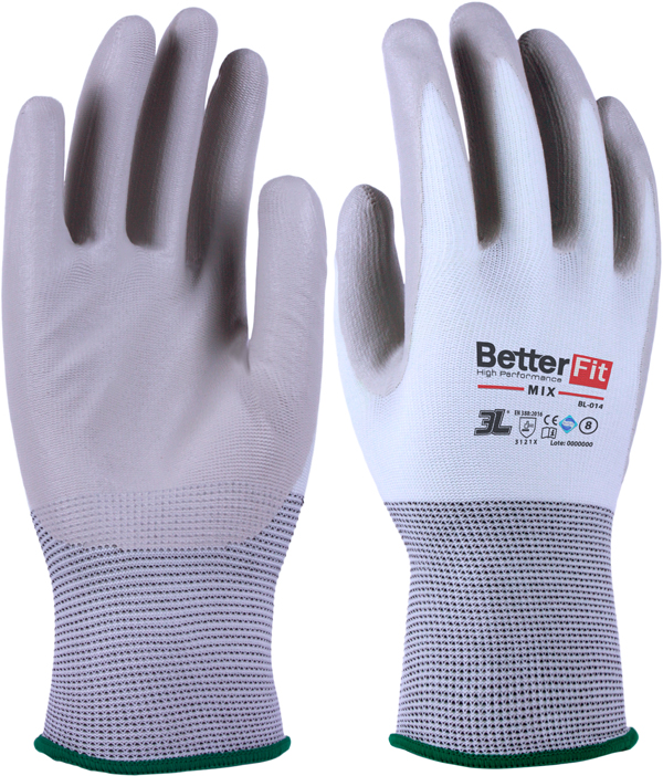 GUANTE NYLON PU PALMA BL-014 3L BETTER FIT T.8